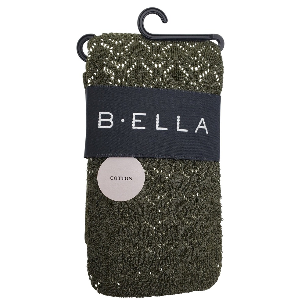 Cotton Crochet Tights Tall Olive Green B.ella Codori Italian Hosiery Fall Cozy T